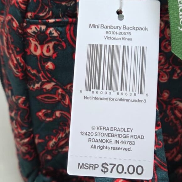 NWT Mini Banbury Backpack Cotton, Victorian Vines main image 5